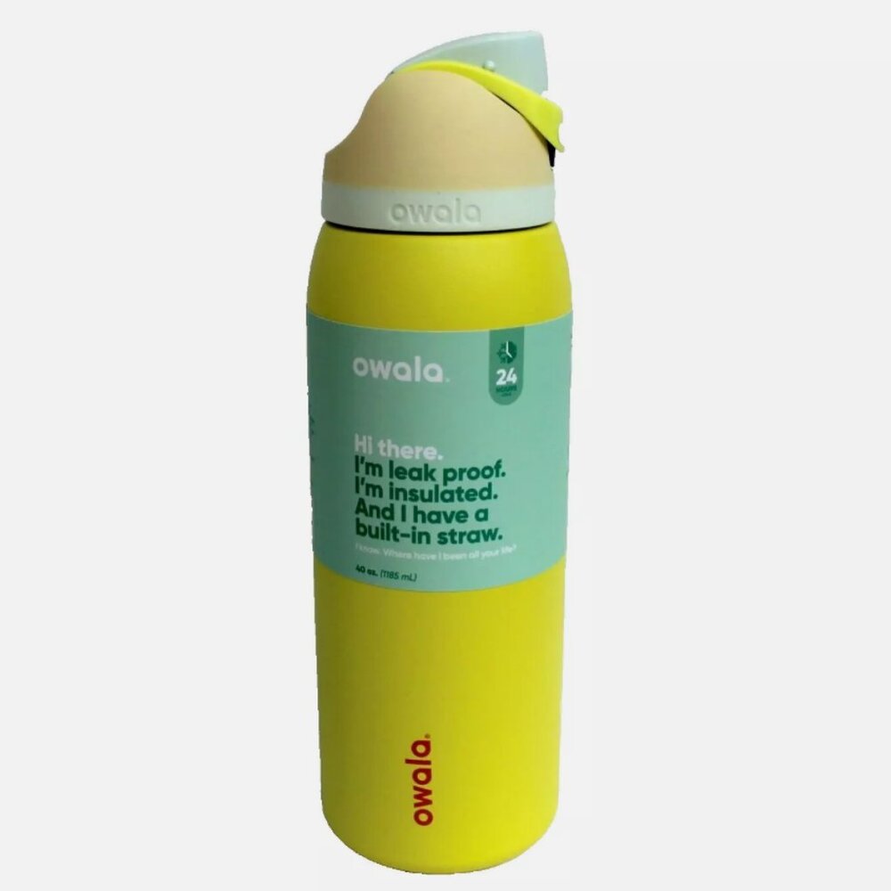 Owala FreeSip Lemon Limeade Stainless Steel Water Bottle 40 oz